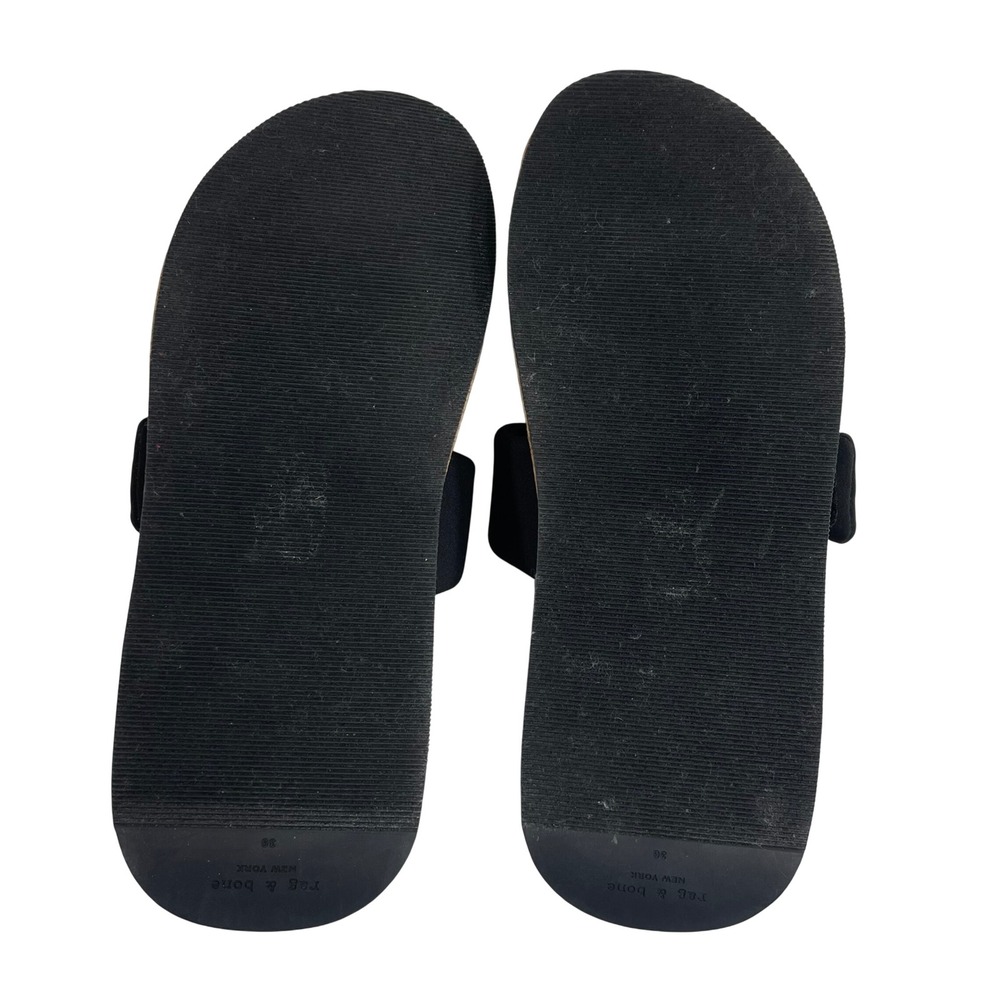 Rag & Bone Parqe Black Padded Neoprene Cork Platform Slide Sandals Size 36 Us 6 View 3